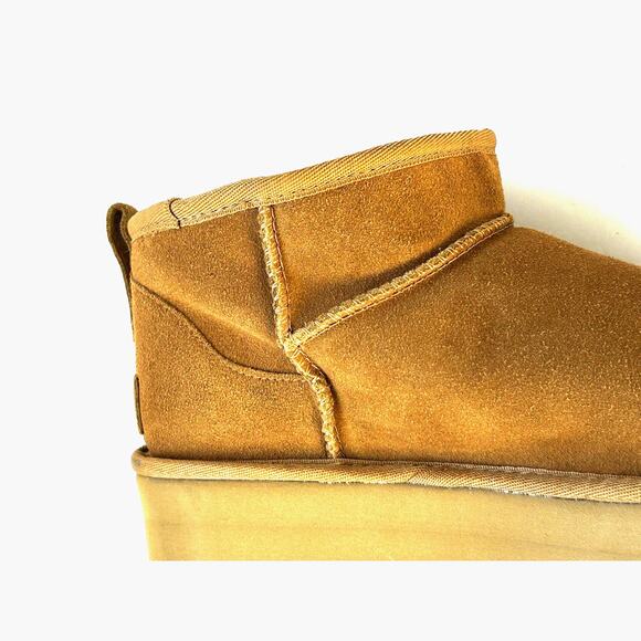 UGG Classic Ultra Mini Platform Chestnut Size 9 Boots 1135092 Booties Wool - Picture 9 of 10